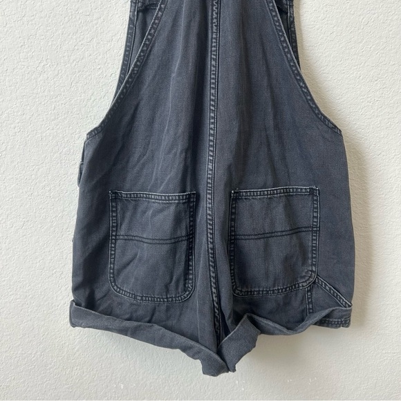 Free People We The Free Ziggy Denim Jean Bib Shortalls Black Gray Wash XS - Picture 16 of 16